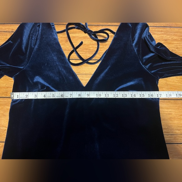 Free People Misha Velvet Mini Dress Long Sleeve - Picture 11 of 13
